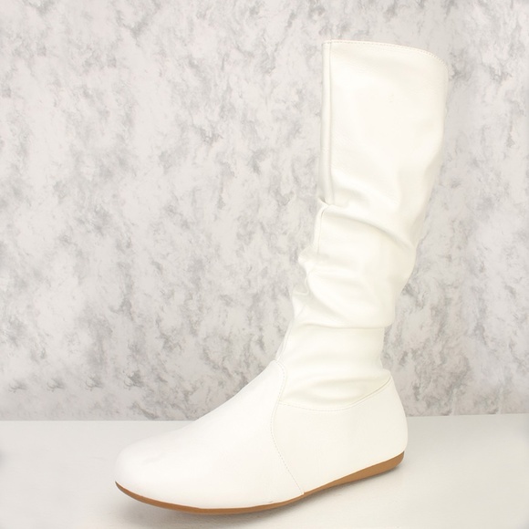 Women's White Ankle Boots - Picture 4 of 5